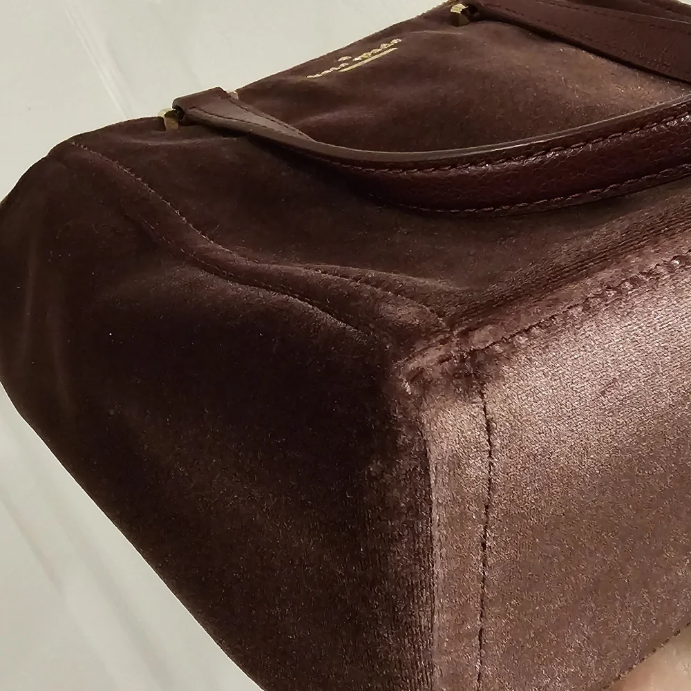 Kate Spade EUC Velvet Mini Kona Satchel Crossbody Bag in Purple